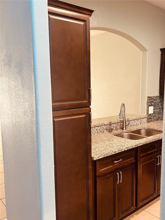 bathroom with vanity and tile patterned floors