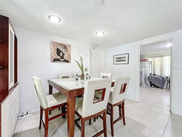 view of tiled dining space