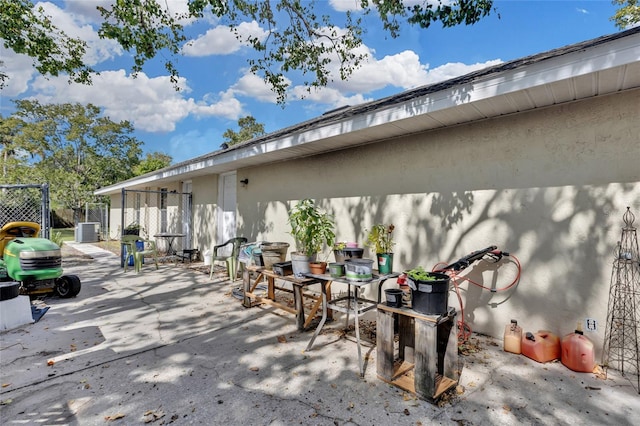 view of patio / terrace with central air condition unit