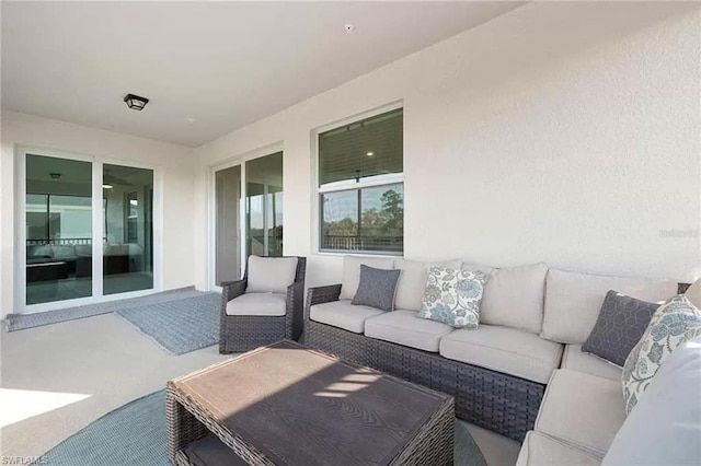 view of patio featuring an outdoor hangout area