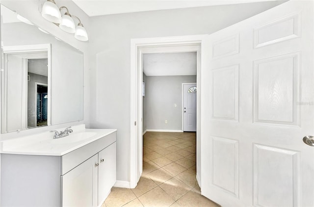 bathroom featuring vanity and tile patterned floors