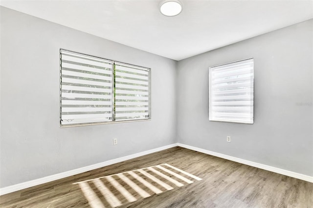 unfurnished room featuring a healthy amount of sunlight and wood-type flooring