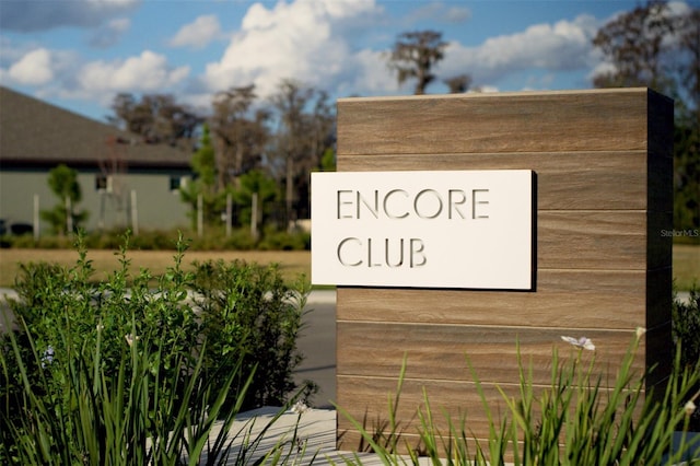 view of community sign