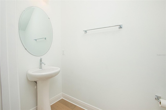 bathroom featuring hardwood / wood-style floors