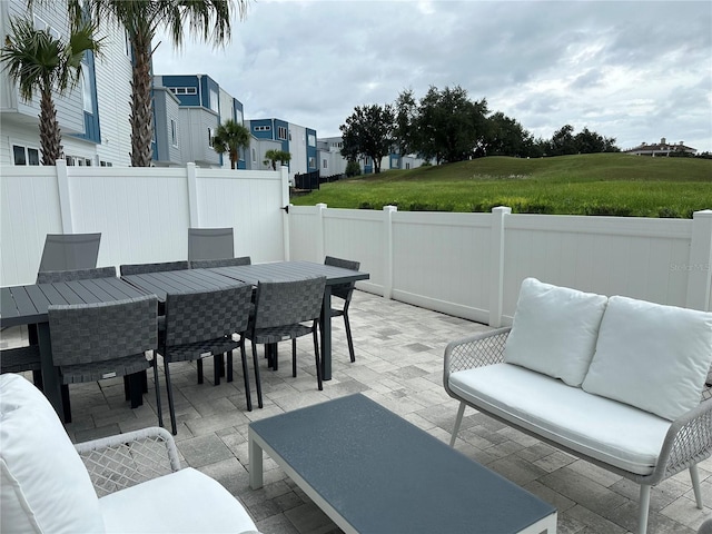 view of patio / terrace with an outdoor living space