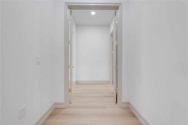 hall featuring light wood-type flooring