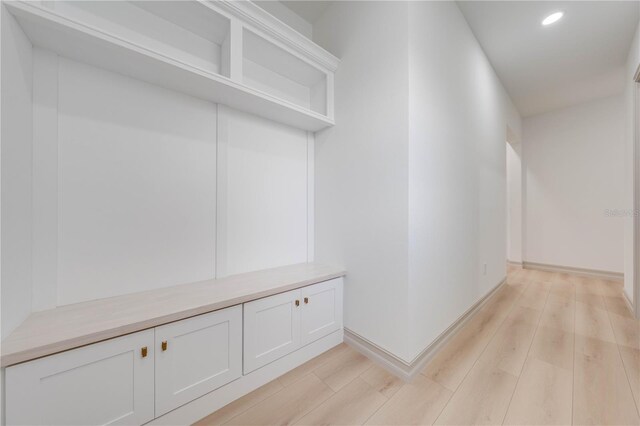 mudroom featuring light hardwood / wood-style floors