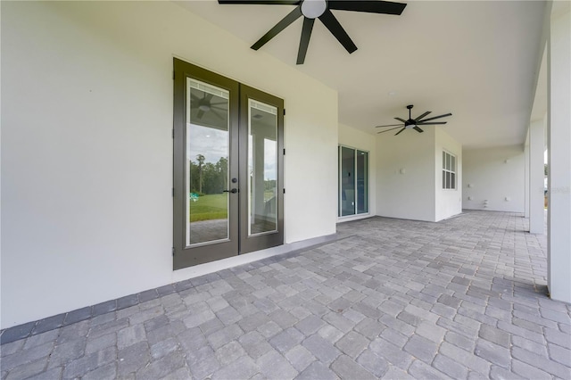 view of patio / terrace with ceiling fan