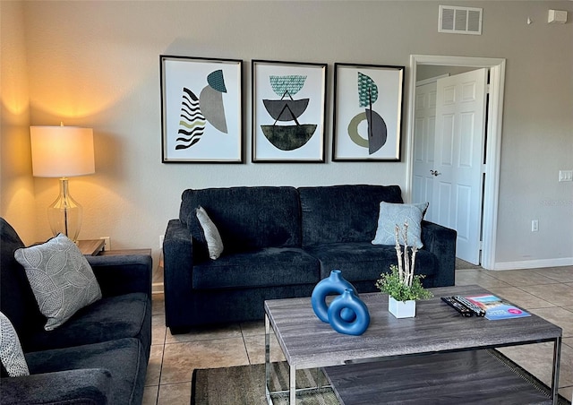 view of tiled living room