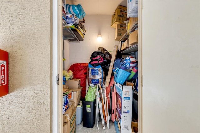 view of storage room