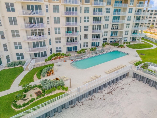 view of pool with fence