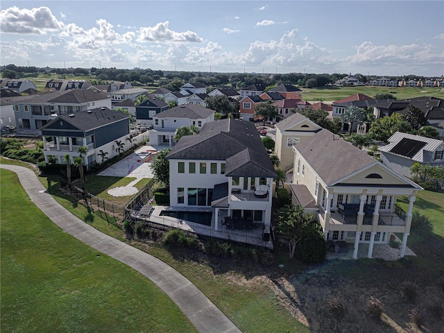 aerial view with a residential view