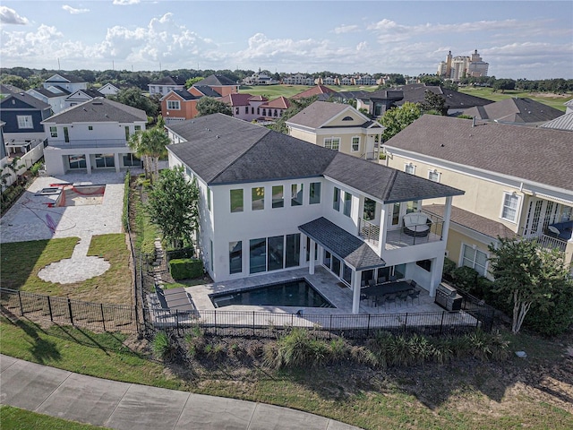 drone / aerial view with a residential view