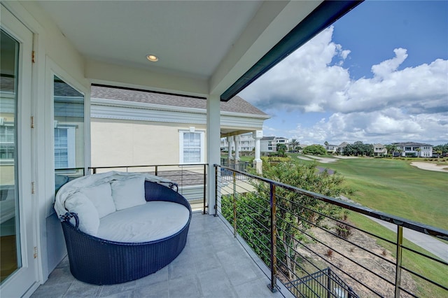 balcony with view of golf course