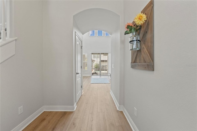 hall featuring light hardwood / wood-style floors