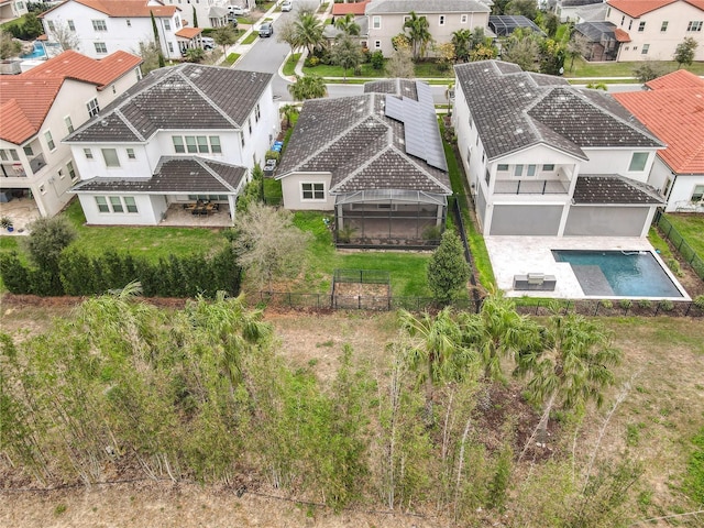 aerial view featuring a residential view