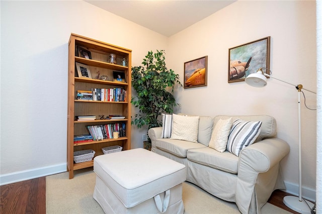 living room with light wood-type flooring