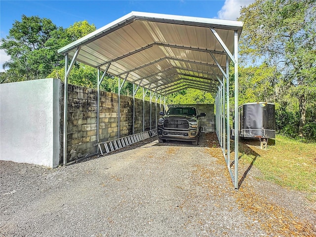 view of car parking with a carport