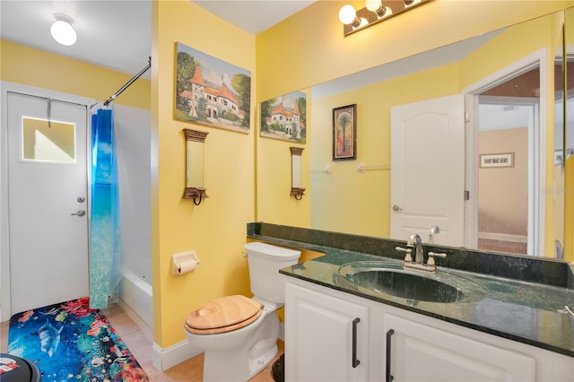 1434 Hidden Meadow Way, Apopka, FL 32712 - full bath with vanity, tile patterned floors, shower / bath combination with curtain, and toilet