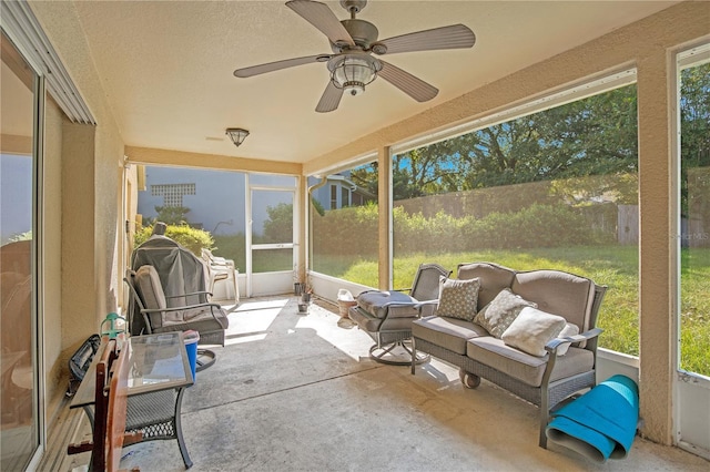 1434 Hidden Meadow Way, Apopka, FL 32712 - sunroom with ceiling fan