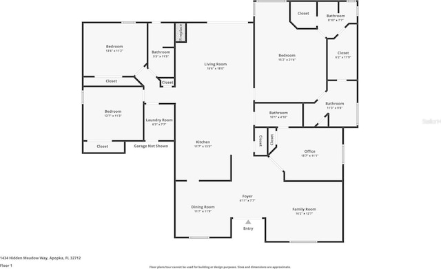 1434 Hidden Meadow Way, Apopka, FL 32712 - view of layout