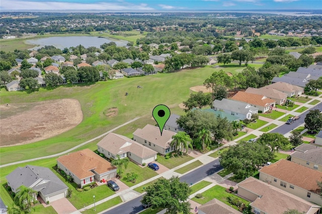 2366 Prairie Dunes, Clermont, FL 34711 - birds eye view of property featuring a water view, golf course view, and a residential view