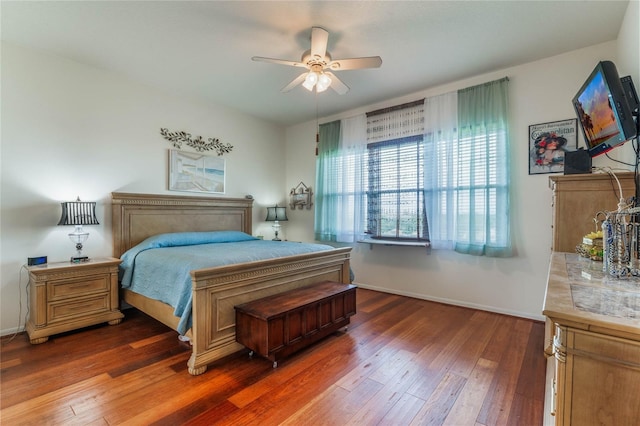 2366 Prairie Dunes, Clermont, FL 34711 - bedroom featuring baseboards, a ceiling fan, and hardwood / wood-style flooring