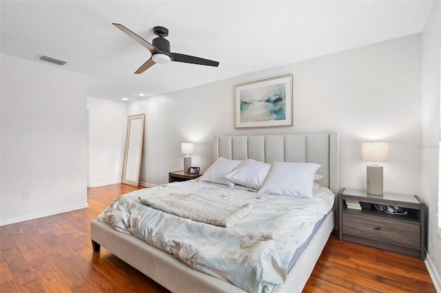 115 Marcy Blvd, Longwood, FL 32750 - bedroom with baseboards, visible vents, a ceiling fan, and wood finished floors