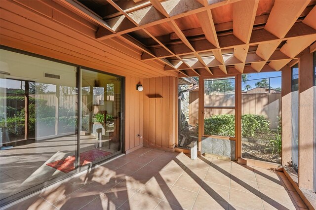 view of unfurnished sunroom