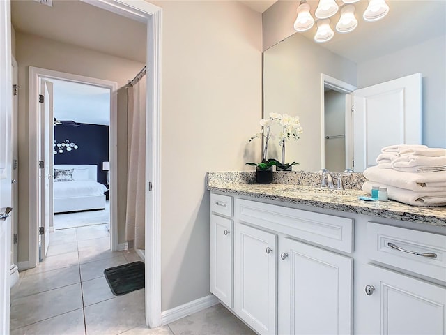 bathroom featuring vanity and tile patterned floors