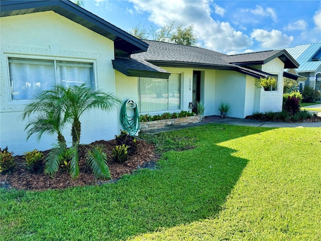 ranch-style house featuring a front yard