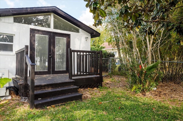 entrance to property with french doors