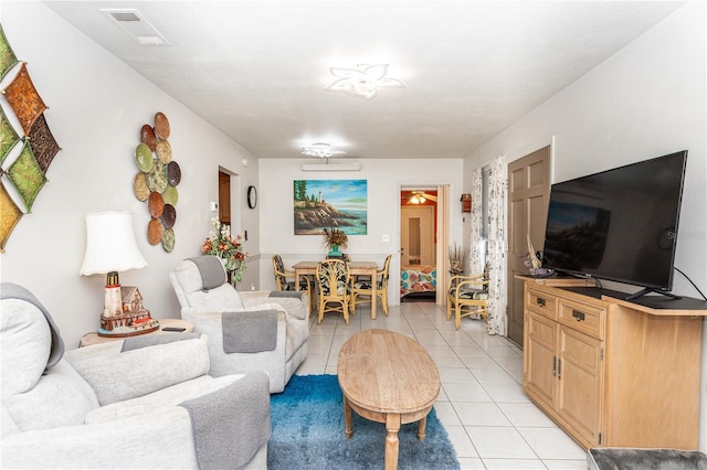 view of tiled living room