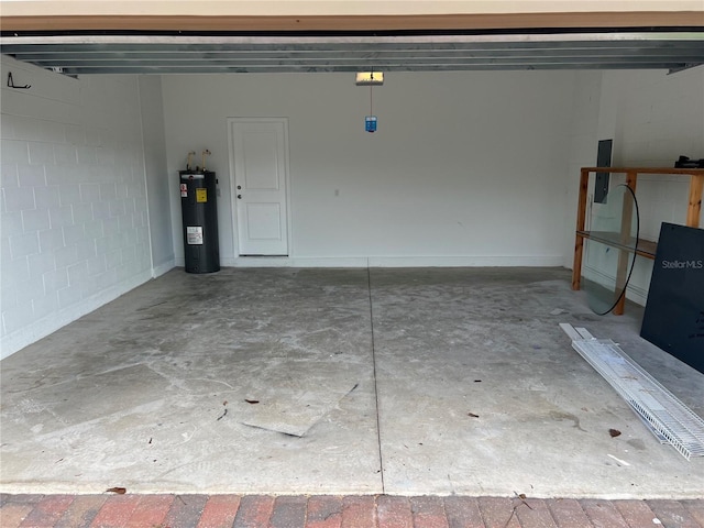 garage with water heater