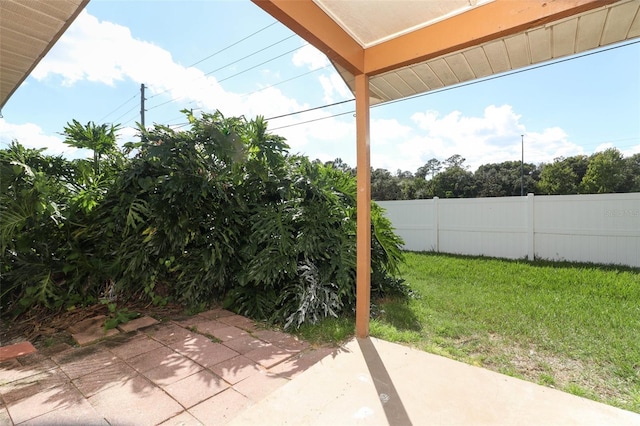 view of yard featuring a patio