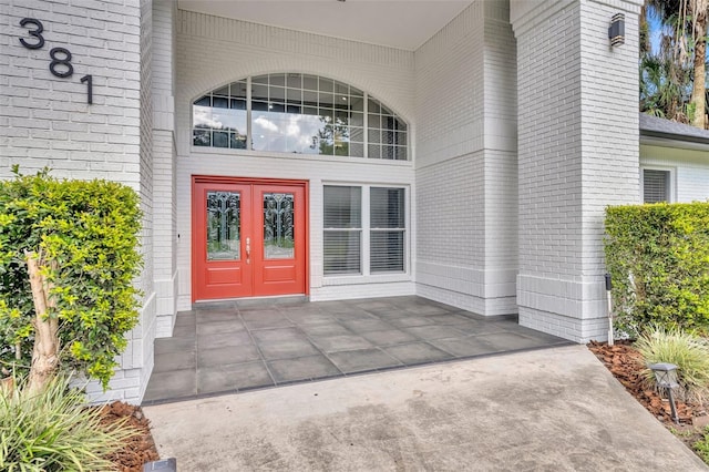 entrance to property with french doors