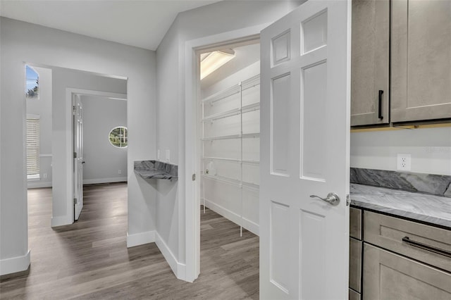 hall featuring light hardwood / wood-style floors