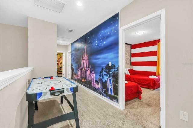 game room featuring carpet floors