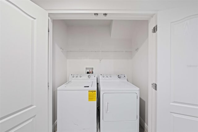 laundry area featuring washer and dryer