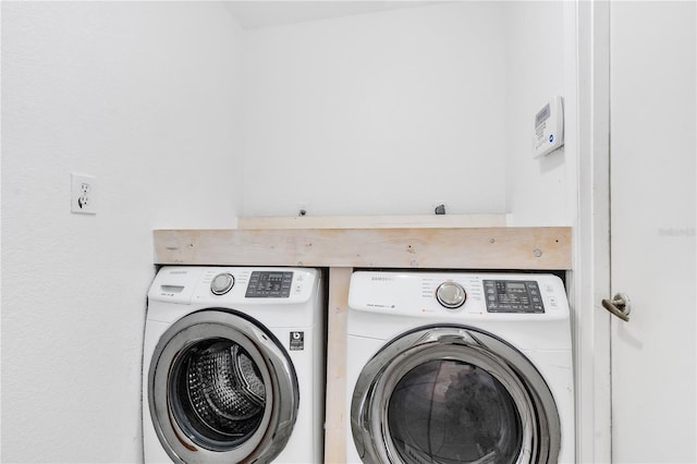 laundry area featuring washer and dryer