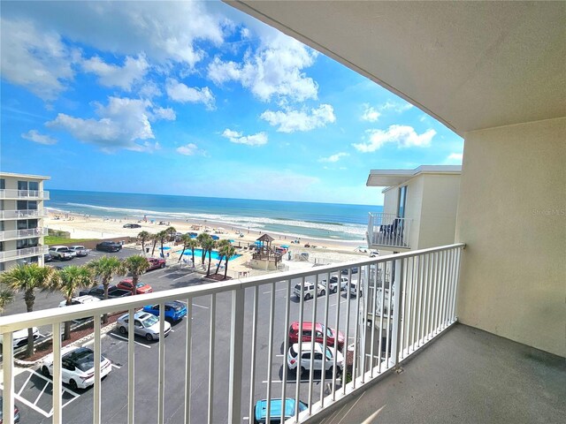 1233 S Atlantic Ave Unit 5270, Daytona Beach, FL 32118 - balcony featuring a view of the beach and a water view