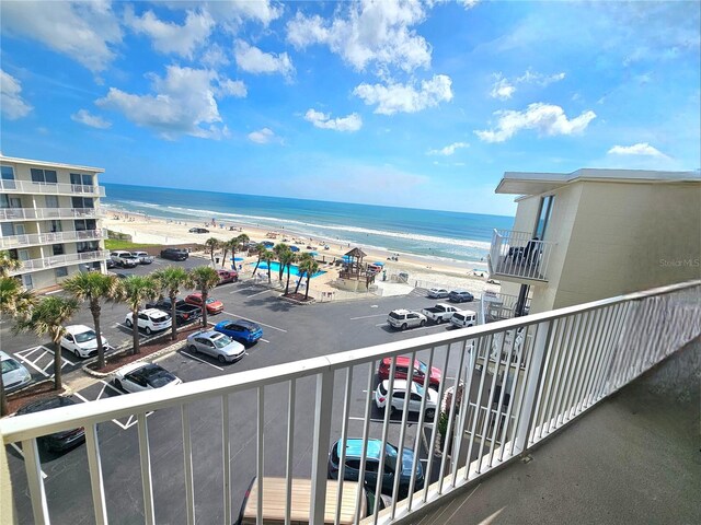 1233 S Atlantic Ave Unit 5270, Daytona Beach, FL 32118 - balcony featuring a water view and a view of the beach