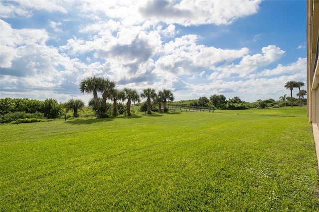 view of yard featuring a rural view