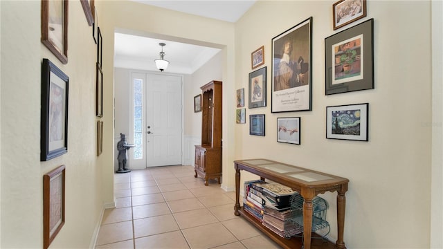 view of tiled foyer entrance