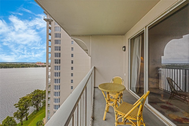 balcony with a water view