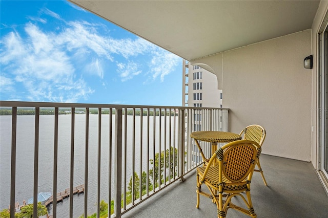 balcony with a water view