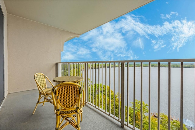 balcony with a water view