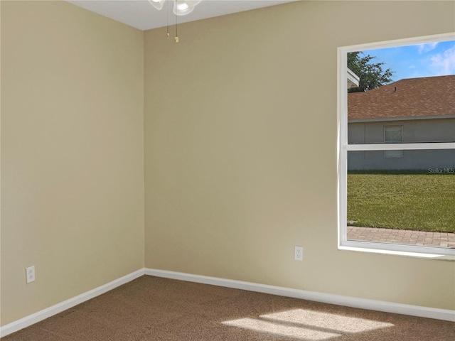 unfurnished room featuring carpet floors and a healthy amount of sunlight