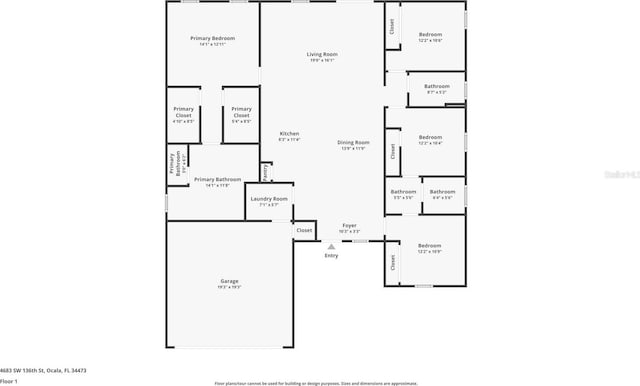 4683 SW 136th St, Ocala, FL 34473 - home floor plan