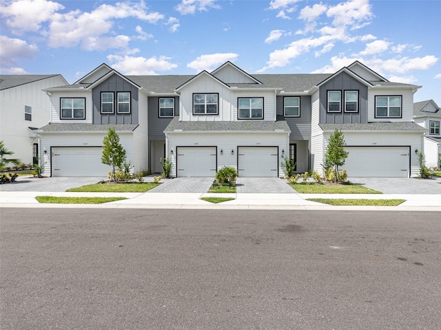 view of property with a garage